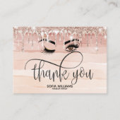 Roze mooie bruine ogen met gouden kroonnazorg aanbevelingskaartje (Voorkant)