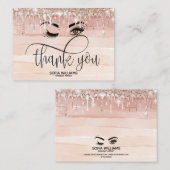 Roze mooie bruine ogen met gouden kroonnazorg aanbevelingskaartje (Voorkant / Achterkant)