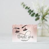 Roze mooie bruine ogen met gouden kroonnazorg aanbevelingskaartje (Staand voorkant)