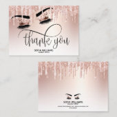 Roze mooie bruine ogen met gouden kroonnazorg aanbevelingskaartje (Voorkant / Achterkant)