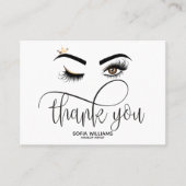 Roze mooie bruine ogen met gouden kroonnazorg aanbevelingskaartje (Voorkant)