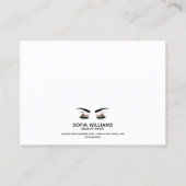 Roze mooie bruine ogen met gouden kroonnazorg aanbevelingskaartje (Achterkant)