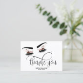 Roze mooie bruine ogen met gouden kroonnazorg aanbevelingskaartje (Staand voorkant)