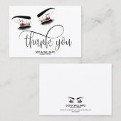 Roze mooie bruine ogen met gouden kroonnazorg aanbevelingskaartje (Voorkant / Achterkant)