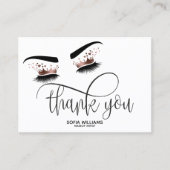 Roze mooie bruine ogen met gouden kroonnazorg aanbevelingskaartje (Voorkant)