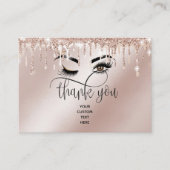 Roze mooie bruine ogen met gouden kroonnazorg aanbevelingskaartje (Voorkant)