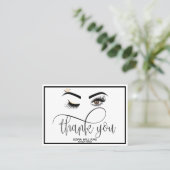 Roze mooie bruine ogen met gouden kroonnazorg aanbevelingskaartje (Staand voorkant)