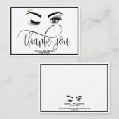 Roze mooie bruine ogen met gouden kroonnazorg aanbevelingskaartje (Voorkant / Achterkant)