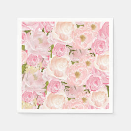 Roze mooie Floral Napkins Servetten