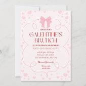 Roze Mooie Galentine's Day Brunch Uitnodiging (Voorkant)