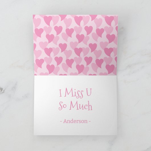 Roze Mooie Harten Naadloos Patroon Kaart (Binnen)