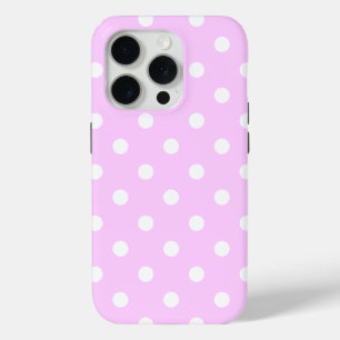 roze - mooie kleur met polka stippen iPhone 15 pro case