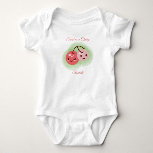 Roze Mooie Koppel Kersen Romper (Voorkant)