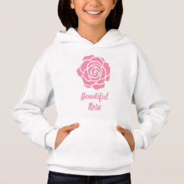 Roze mooie Roos-hoodie (kind)