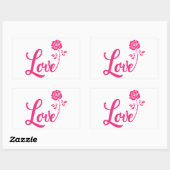 Roze Mooie Roos Liefde Rechthoekige Sticker (Vel)