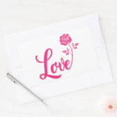 Roze Mooie Roos Liefde Rechthoekige Sticker (Envelop)