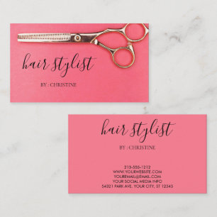 Roze Mooie Shining Hairstyle Visitekaartje