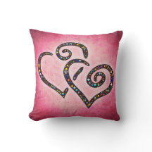 Roze Mooie Twin Heart kussen