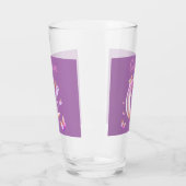  Roze- Moon, Butterfly, Floral - Monogram | Glas (Links)