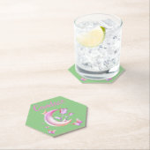  Roze- Moon, Butterfly, Floral - Monogram | Kartonnen Onderzetters (Insitu)