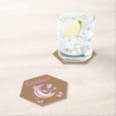  Roze- Moon, Butterfly, Floral - Monogram | Kartonnen Onderzetters (Insitu)