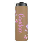  Roze- Moon, Butterfly, Floral - Monogram | Thermosbeker (Voorkant)