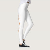 Roze Moon Fasen op Witte Yoga Leggings (Rechts)