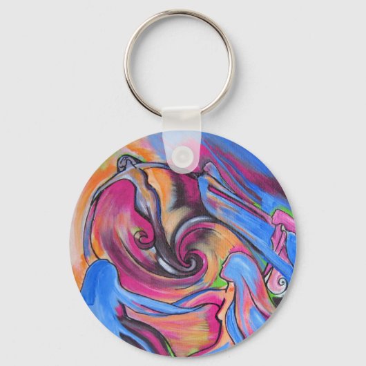 Roze Moon Lovelies-toets Sleutelhanger (Voorkant)