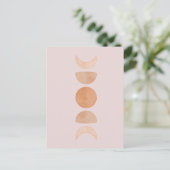 Roze Moon Phases Briefkaart (Staand voorkant)