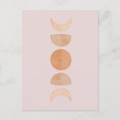 Roze Moon Phases Briefkaart (Voorkant)