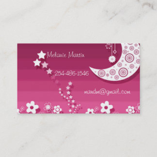 Roze Moon Star Flowers Visitekaartje