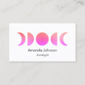 Roze moonfasen Astrologie Yoga Holistic Healer Visitekaartje (Voorkant)