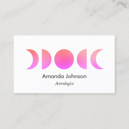 Roze moonfasen Astrologie Yoga Holistic Healer Visitekaartje