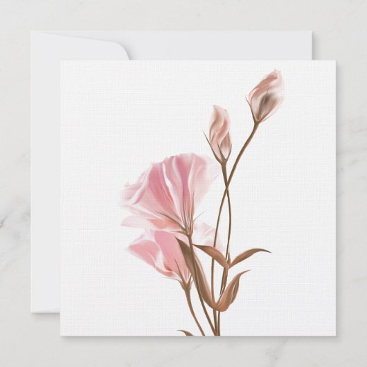 Roze MoonFlower Invitation Kaart (Achterkant)