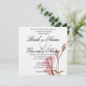 Roze MoonFlower Invitation Kaart (Staand voorkant)