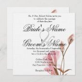 Roze MoonFlower Invitation Kaart (Voorkant / Achterkant)