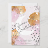 Roze moonuitnodiging kaart (Voorkant)