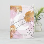 Roze moonuitnodiging kaart (Staand voorkant)