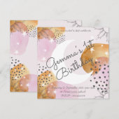 Roze moonuitnodiging kaart (Voorkant / Achterkant)