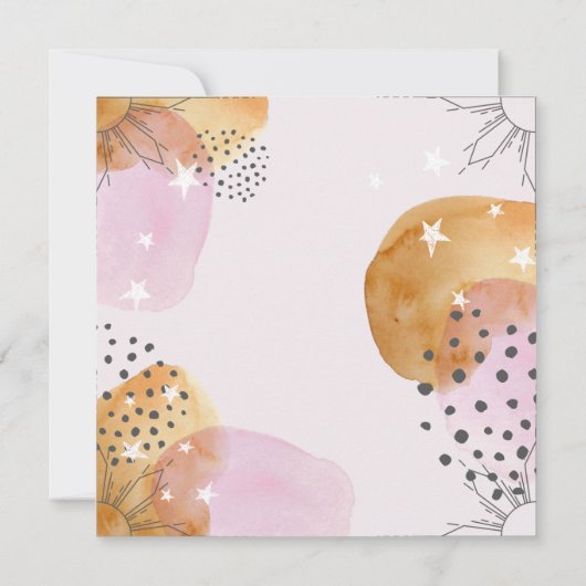 Roze moonuitnodiging kaart (Achterkant)