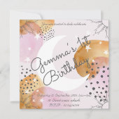 Roze moonuitnodiging kaart (Voorkant)