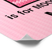 Roze Moose Monogram Letter M Baby Room Poster (Hoek)