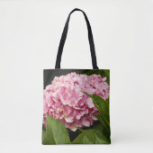 Roze Mophead Hortensia Bloem Tote Bag (Voorkant)