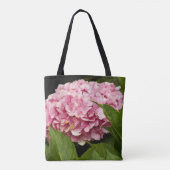 Roze Mophead Hortensia Bloem Tote Bag (Achterkant)
