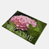 Roze Mophead Hydrangea Floral Welcome Deurmat (Schuin)
