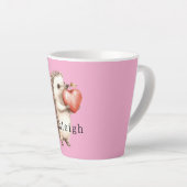 Roze Mopige Egel Hart Dier Latte Mok (Rechterhoek)