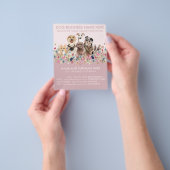 Roze Moppige Hond Zitservice Flyer (Hand)