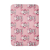 Roze Moppige Honden Badmat (Voorkant Verticaal)