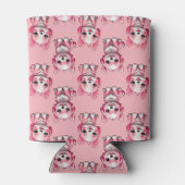 Roze Moppige Honden Blikjeskoeler (Achterkant)