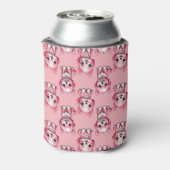 Roze Moppige Honden Blikjeskoeler (Blikje Achterkant)